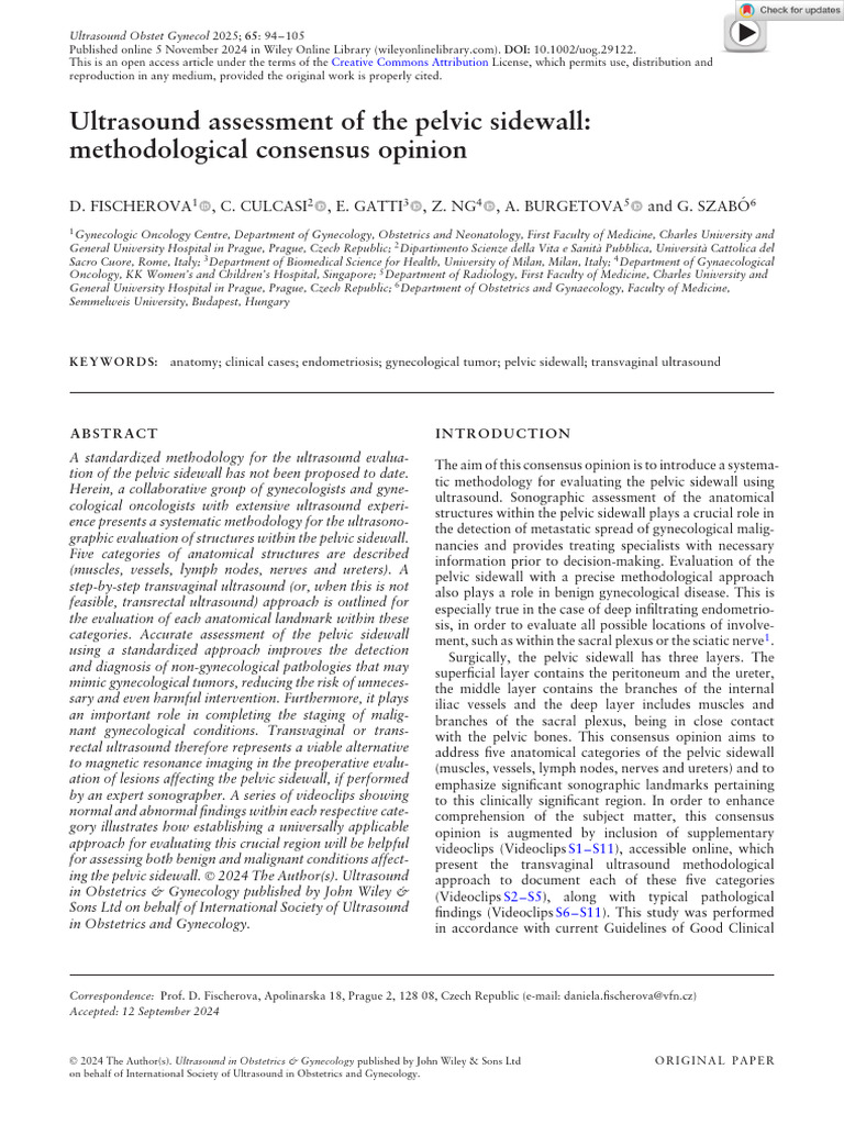 Ultrasound In Obstet Gyne 2024 Fischerova Ultrasound Assessment