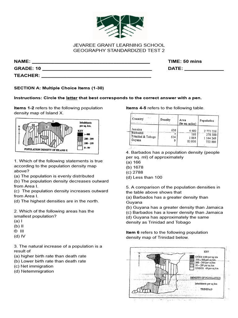 Geography Standardized Test for Grade 10 | PDF | Soil | Soil Fertility