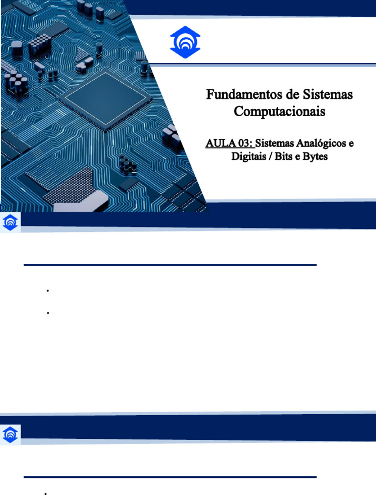 Fundamentos SC - Aula 03 - Sistemas AD, Bits e Bytes | PDF | Mordeu | Byte