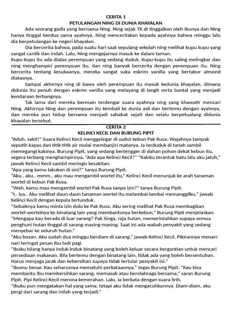 Petualangan Fantasi dan Moral Cerita | PDF