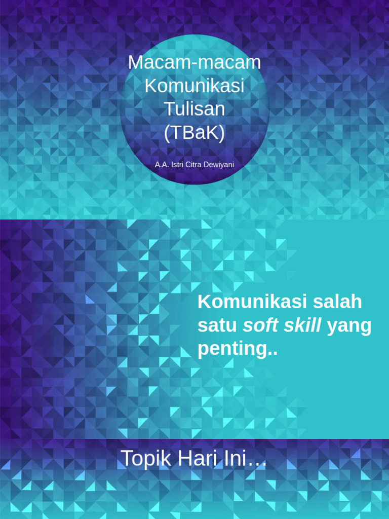 Komunikasi TM 3 Ragam Komunikasi Tulisan TBAK | PDF