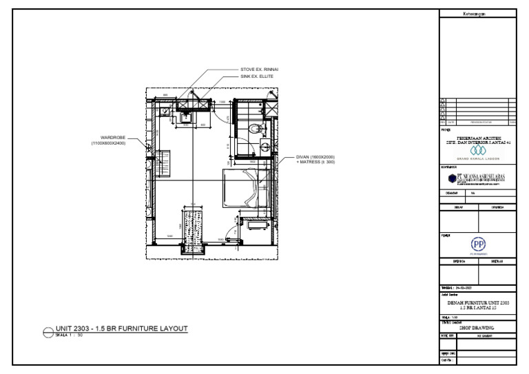 1.5 BR Furniture Layout for Unit 2303 | PDF