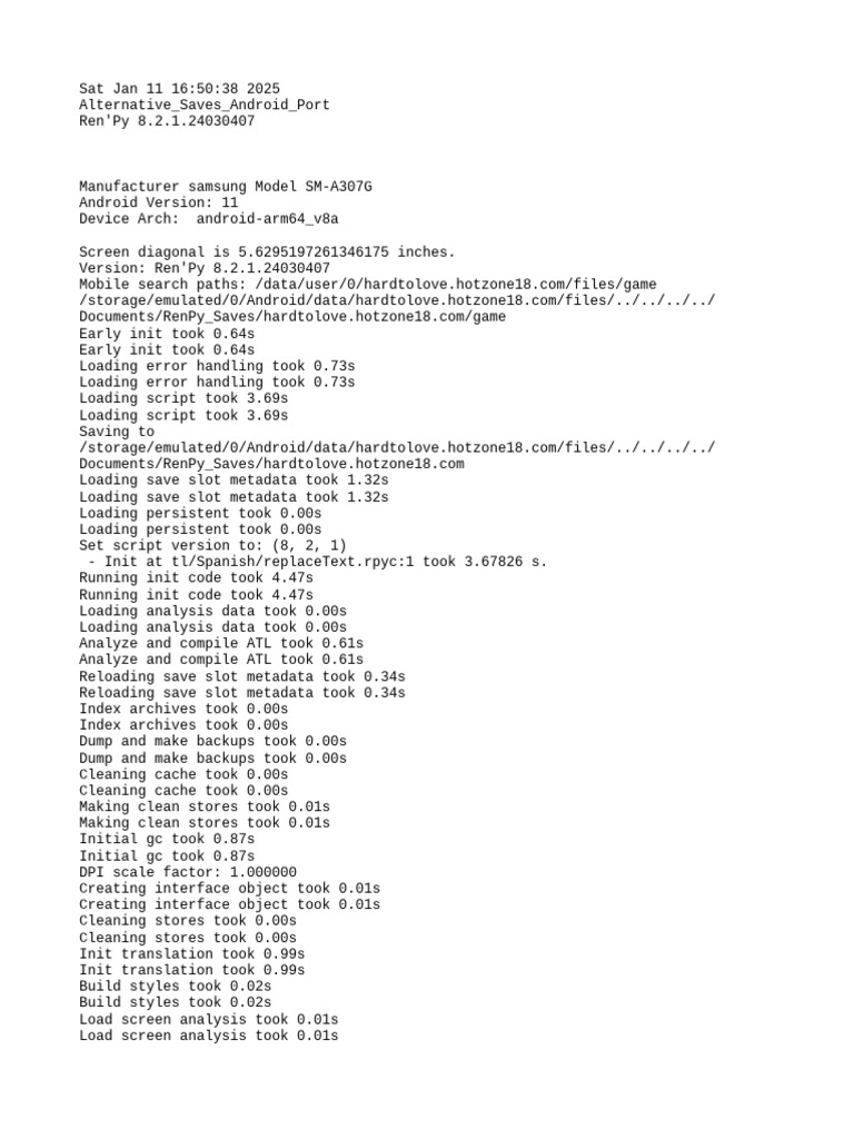 Ren'Py 8.2.1 Android Save Analysis | PDF | Metadata | Computer Science