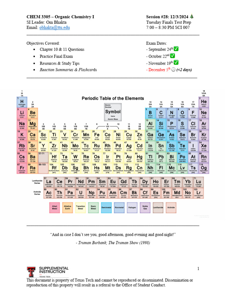 12 03 Tuesday Packet Chem 3305 Om Bhakta Pdf Chemistry