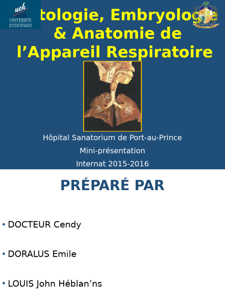 Histologie de la Trachée et Poumons | PDF | Système respiratoire ...