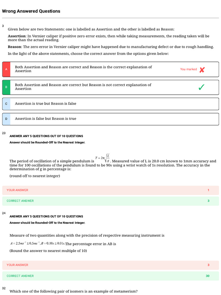 Physics and Chemistry Measurement Errors | PDF | Function (Mathematics ...