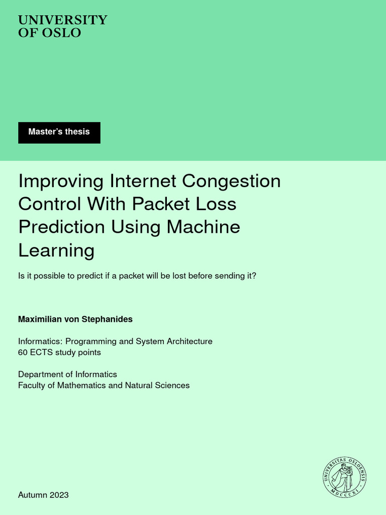 Predicting Packet Loss in TCP Connections | PDF | Network Congestion ...