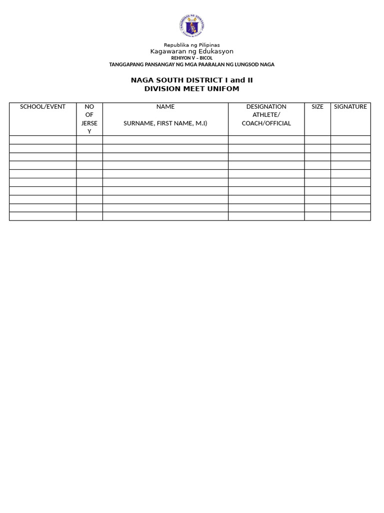 Uniform Template | PDF