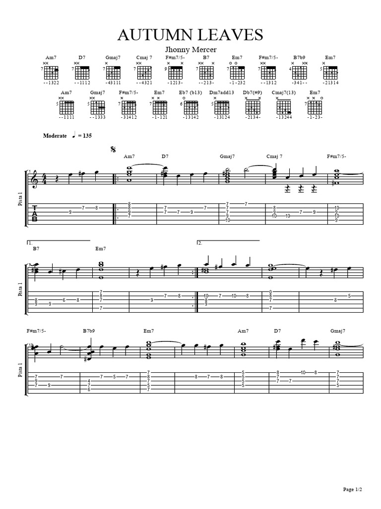 Autumn Leaves Chord Progression Guide PDF