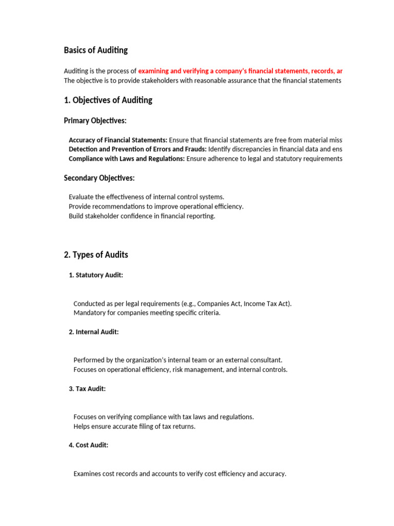 Essentials of Auditing Explained | PDF | Audit | Internal Control