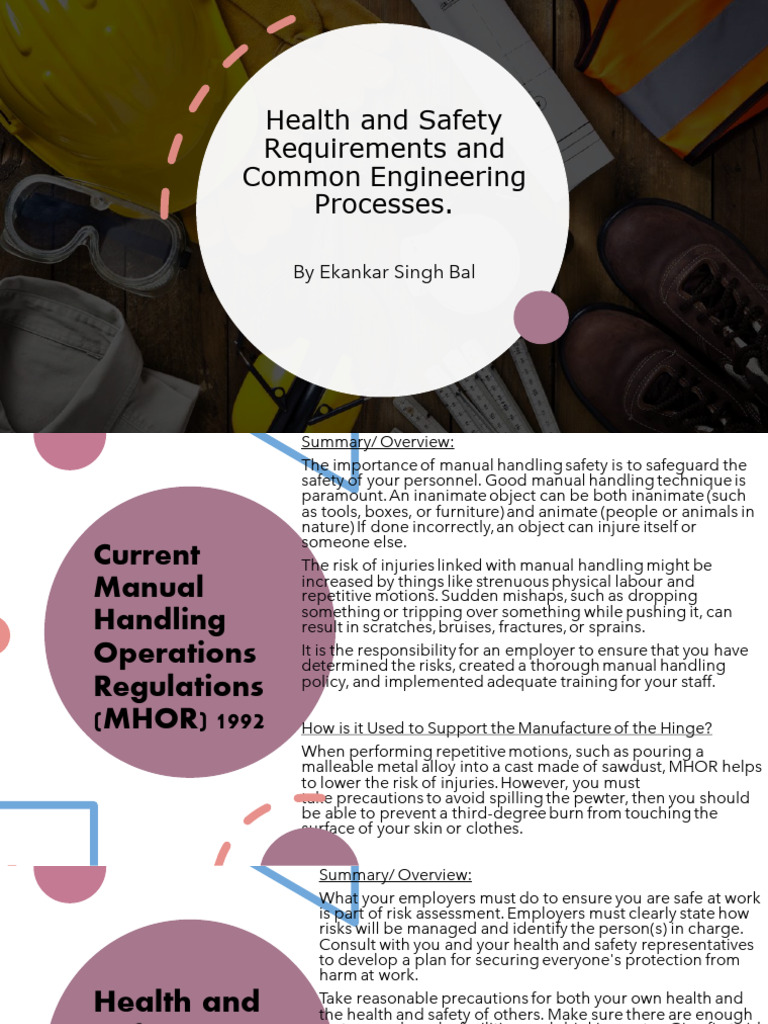 Manual Handling & Safety Regulations Guide | PDF | Personal Protective ...