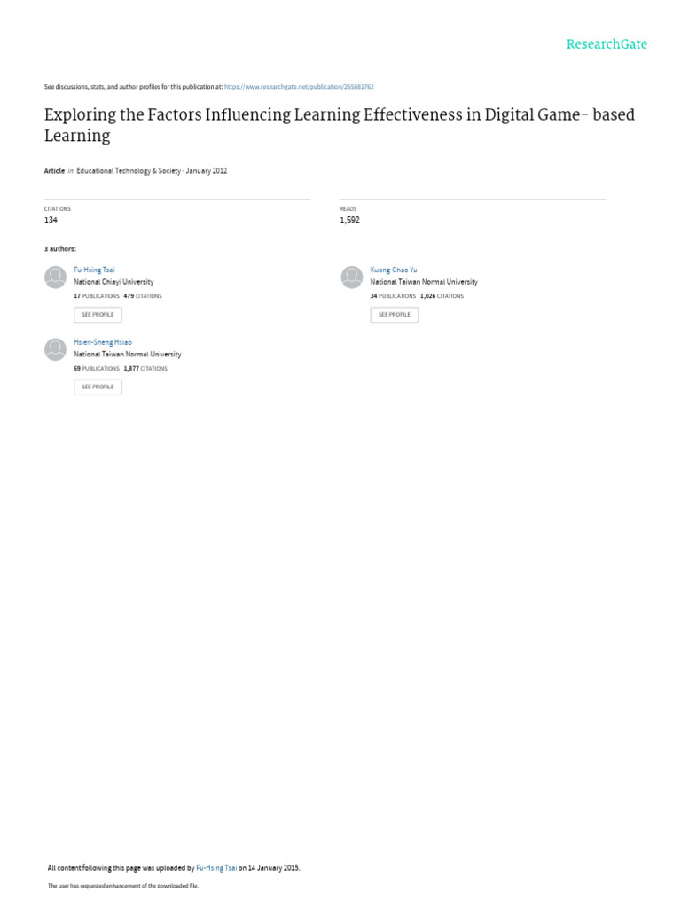 Exploring The Factors Influencing Learning Effecti | PDF | Knowledge ...