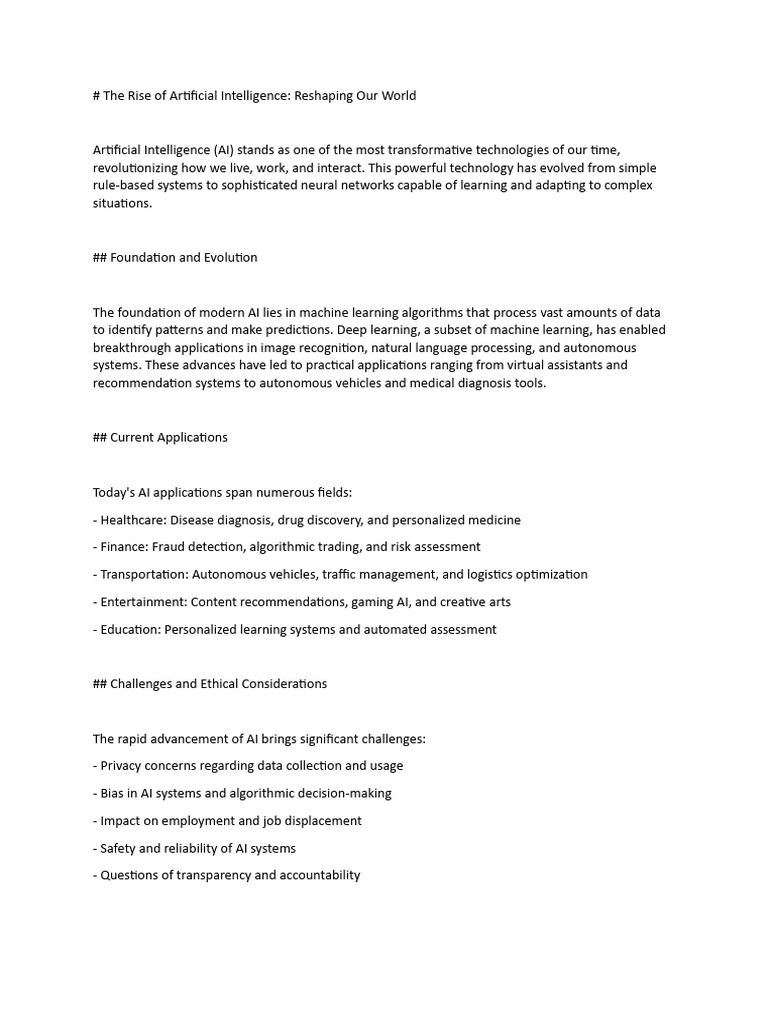 The Rise of Artificial Intelligence | PDF