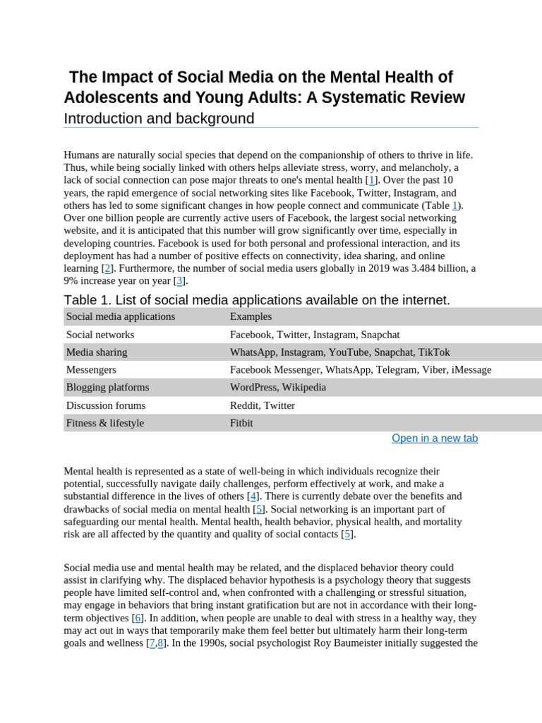 Social Media's Impact on Youth Mental Health | PDF | Adolescence ...