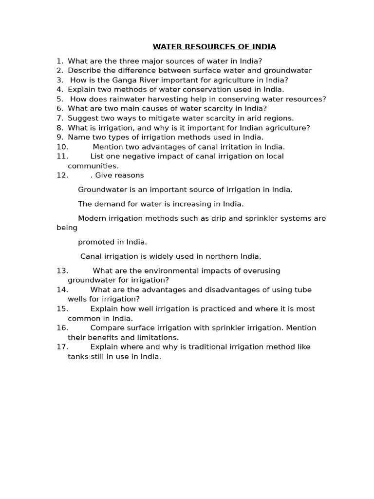Water Resources and Irrigation in India | PDF