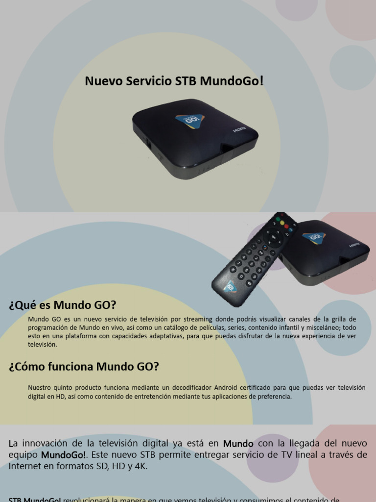 Guía de Instalación STB MundoGo! | PDF | Televisión | USB