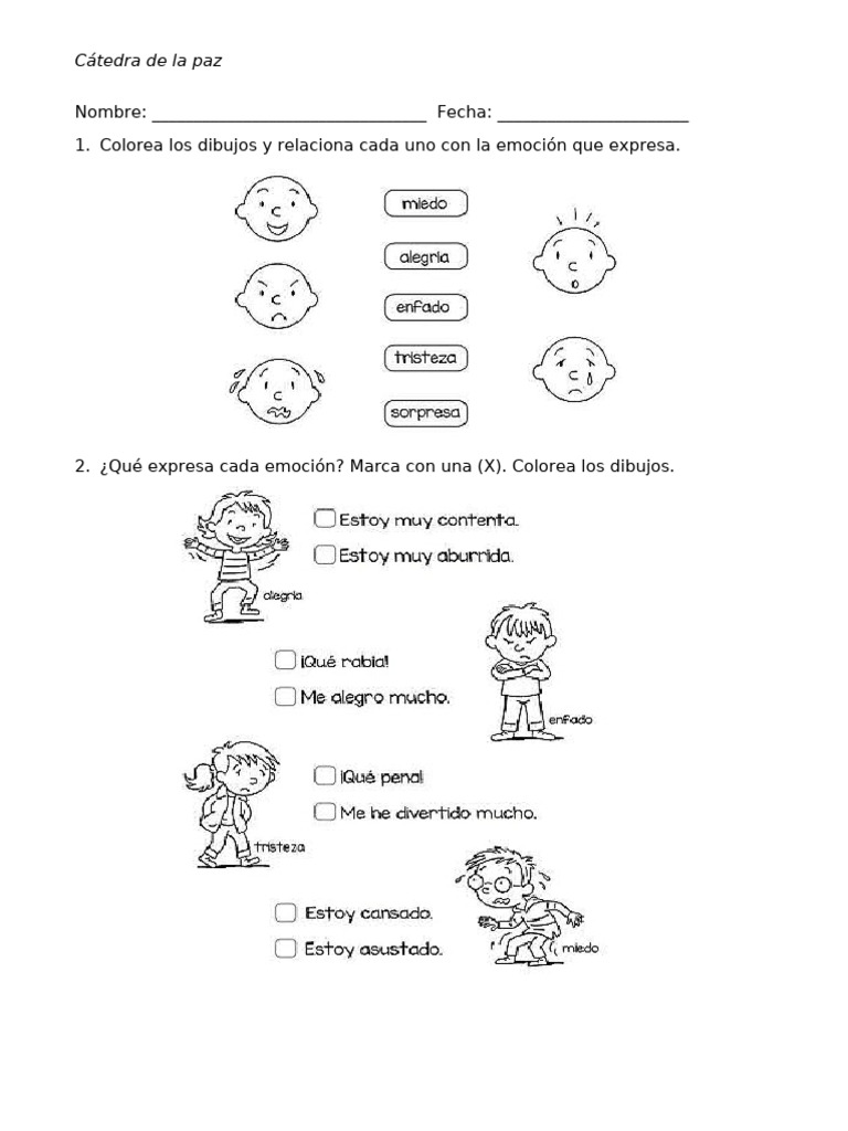 Actividades de Emociones para Niños | PDF