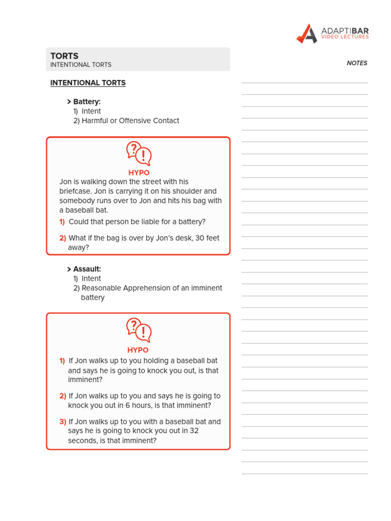 Torts Intentional Pdf Intentional Infliction Of Emotional Distress