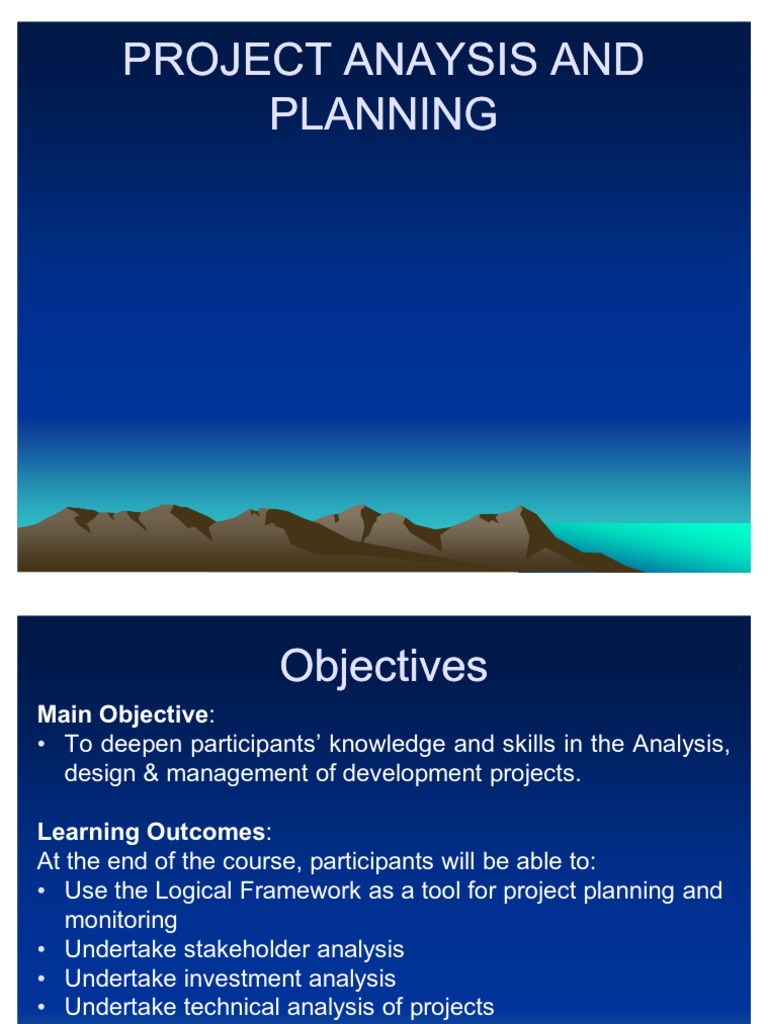 A Comprehensive Guide to Project Planning and Analysis Using the