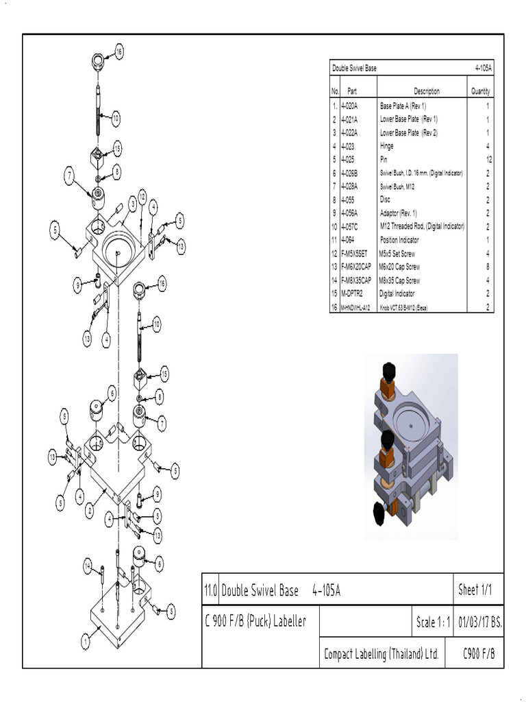 Component List for Digital Indicator Assembly | PDF | Equipment ...