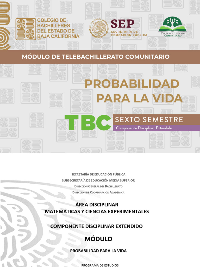 Probabilidad para la Vida en Bachillerato | PDF | Enseñando | Aprendizaje