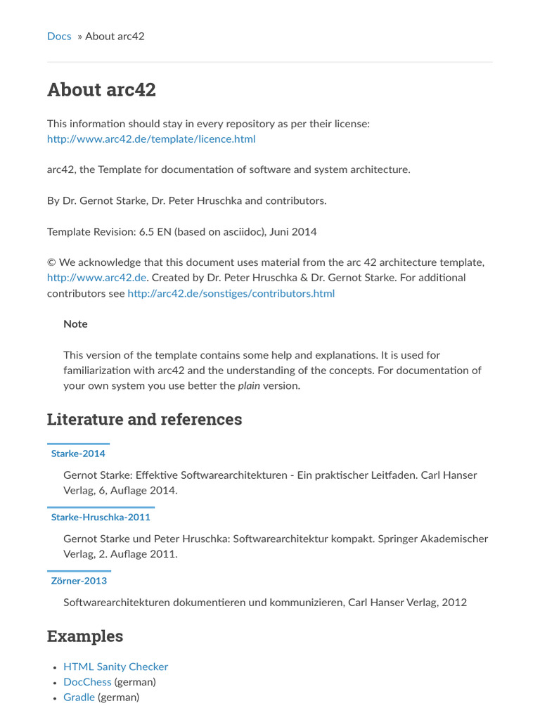 arc42 Software Architecture Template | PDF