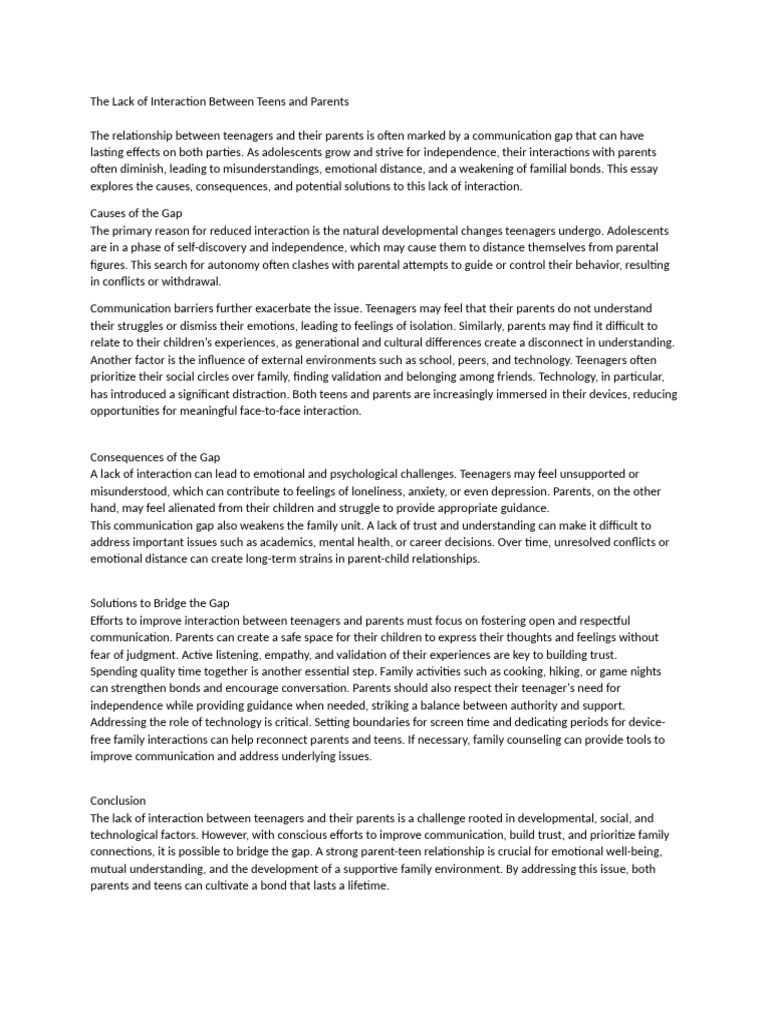 Bridging the Parent-Teen Communication Gap | PDF | Adolescence | Psychology