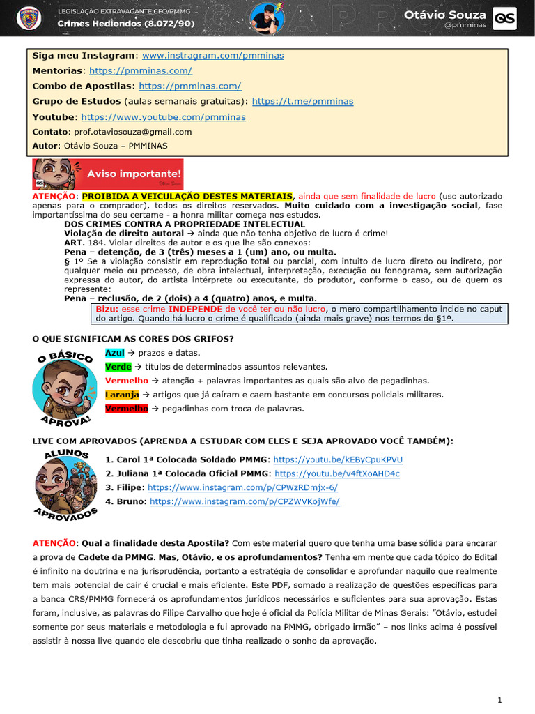 Crimes Hediondos e Pacote Anticrime | PDF | Homicídio | Crimes