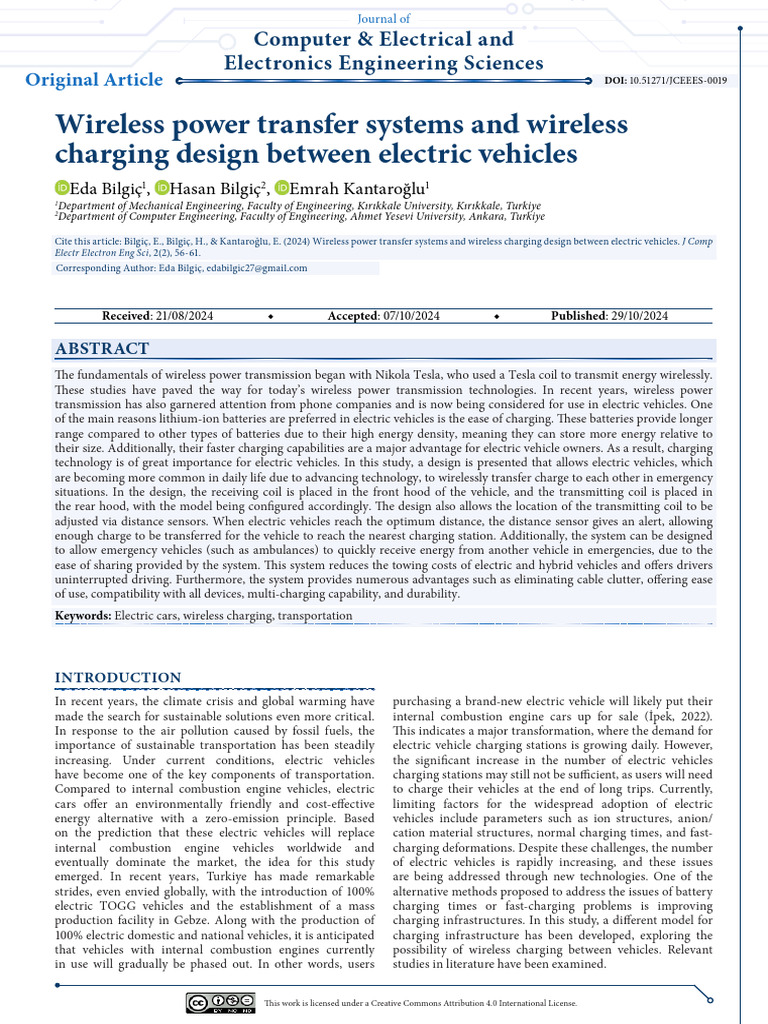 Wireless Charging Design for Electric Vehicles | PDF | Inductor ...