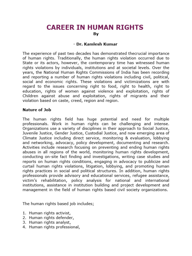 Exploring Human Rights Careers | PDF | Human Rights | United Nations