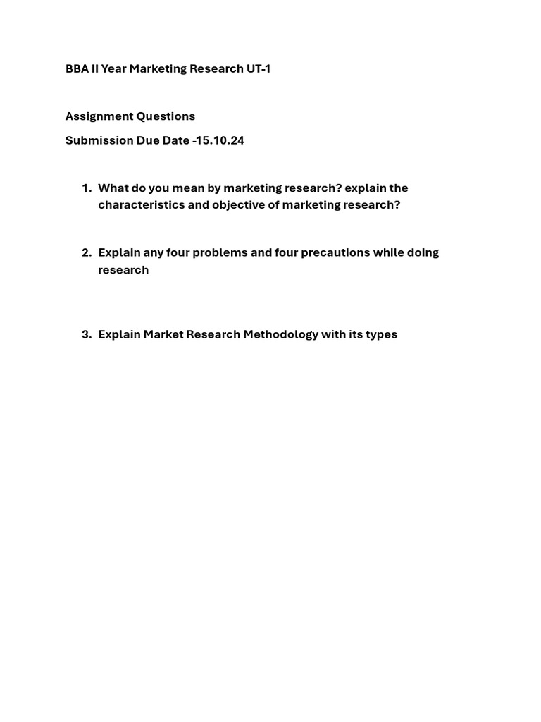 BBA II Year Marketing Research Guide | PDF