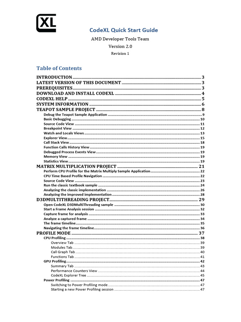 CodeXL Quick Start Guide | PDF | Computer Engineering | Computing