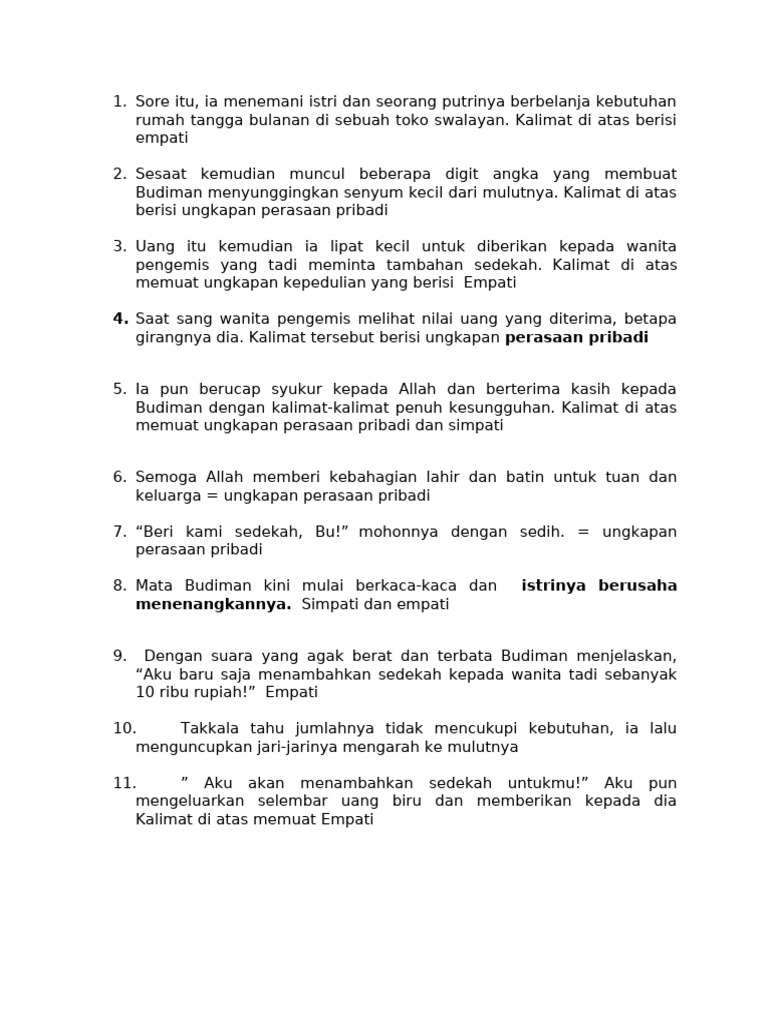 Contoh Ungkapan Simpati dan Empati | PDF