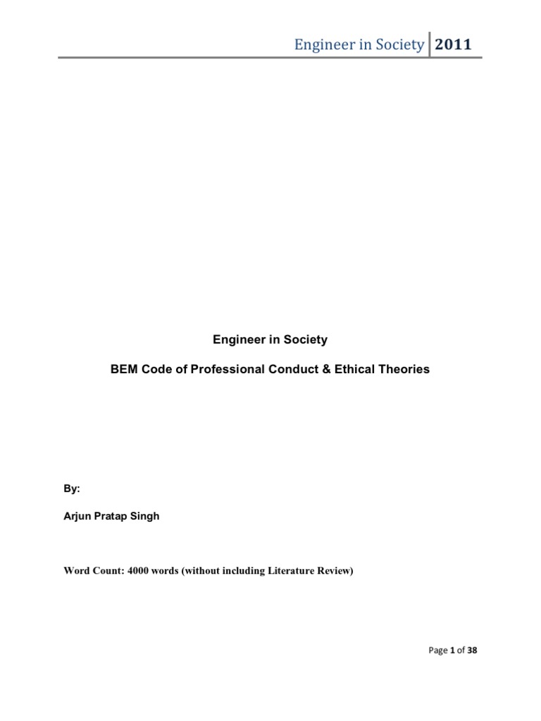 Engineer in Society - BEM Code of Professional Conduct & Ethical ...