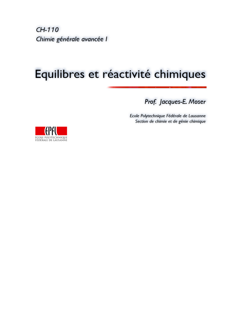 Équilibres et réactivité chimiques | PDF | Chimie | Physique appliquée ...