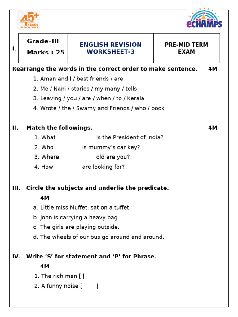 English Revision 3 | PDF