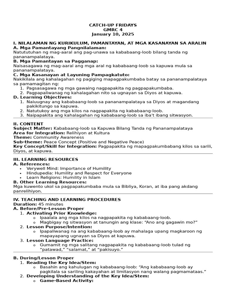 GMRC 4 CUF Quarter 3 Week 5 | PDF
