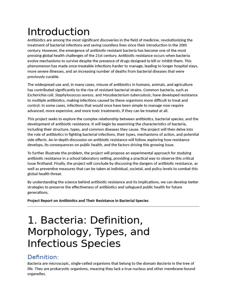 Antibiotic Resistance in Bacterial Infections | PDF | Bacteria ...