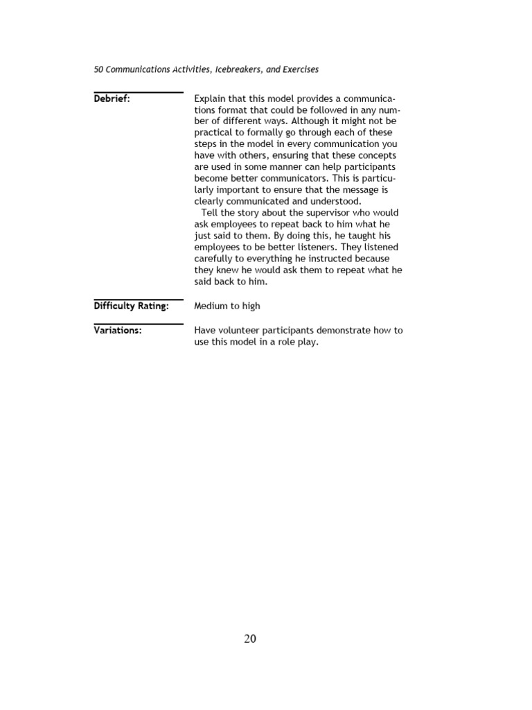 Communication Skills Activities Guide | PDF