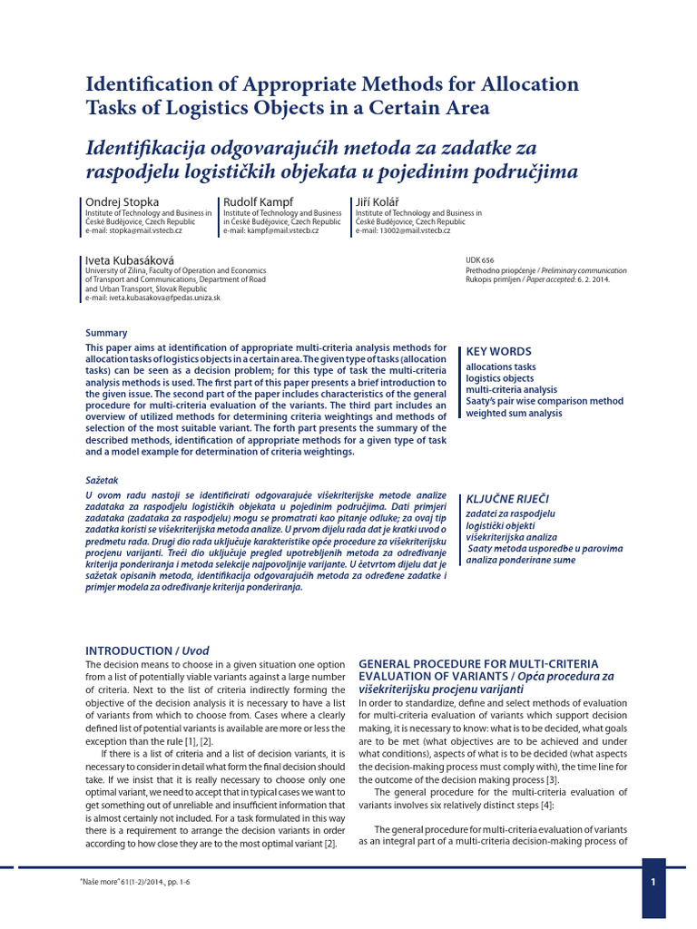 NO Identification of Appropriate Methods For Allocation | PDF | Matrix ...