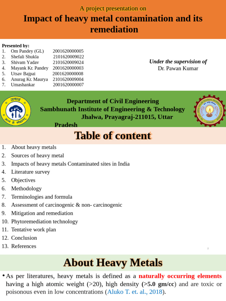 Heavy Metal Impact Present PDF | PDF | Environmental Remediation ...