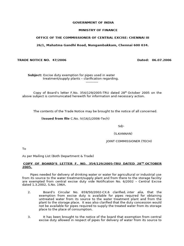 CE 2006 Notification | PDF | Excise | Taxation