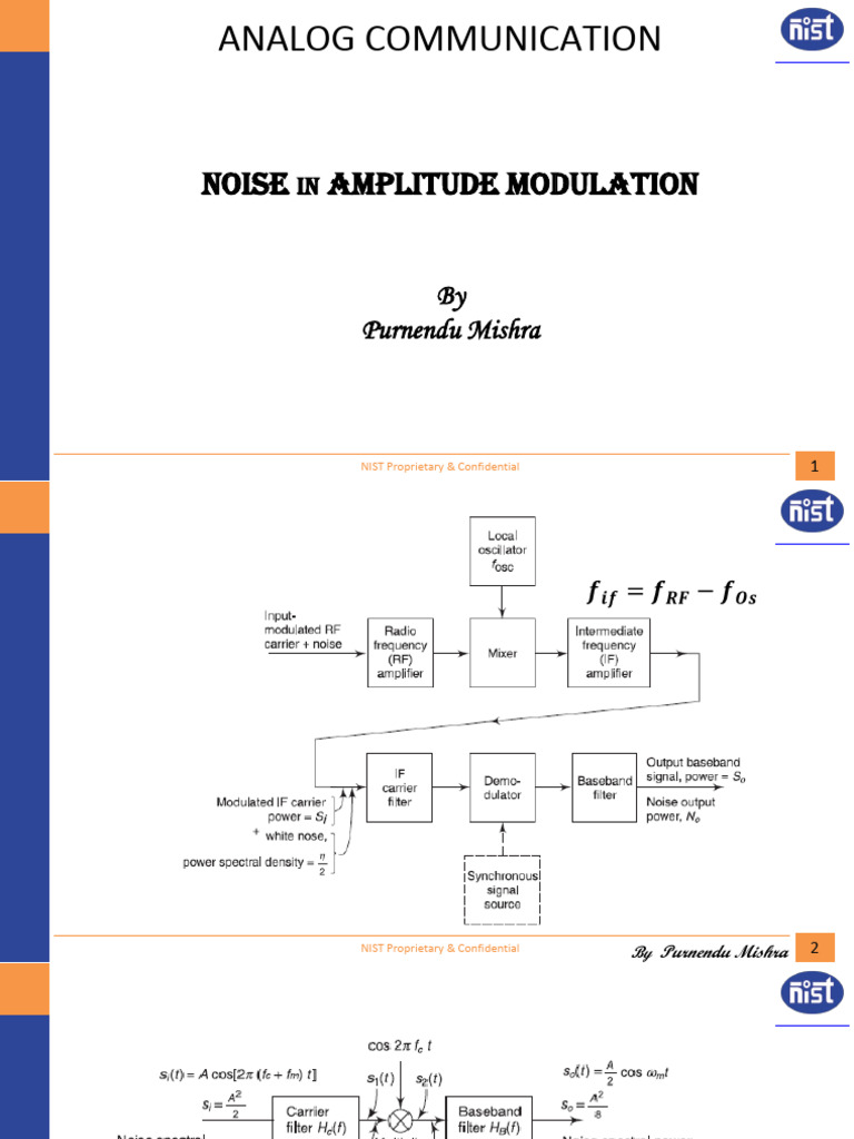 Noise in Amplitude Modulation Analysis | PDF | Signal To Noise Ratio ...