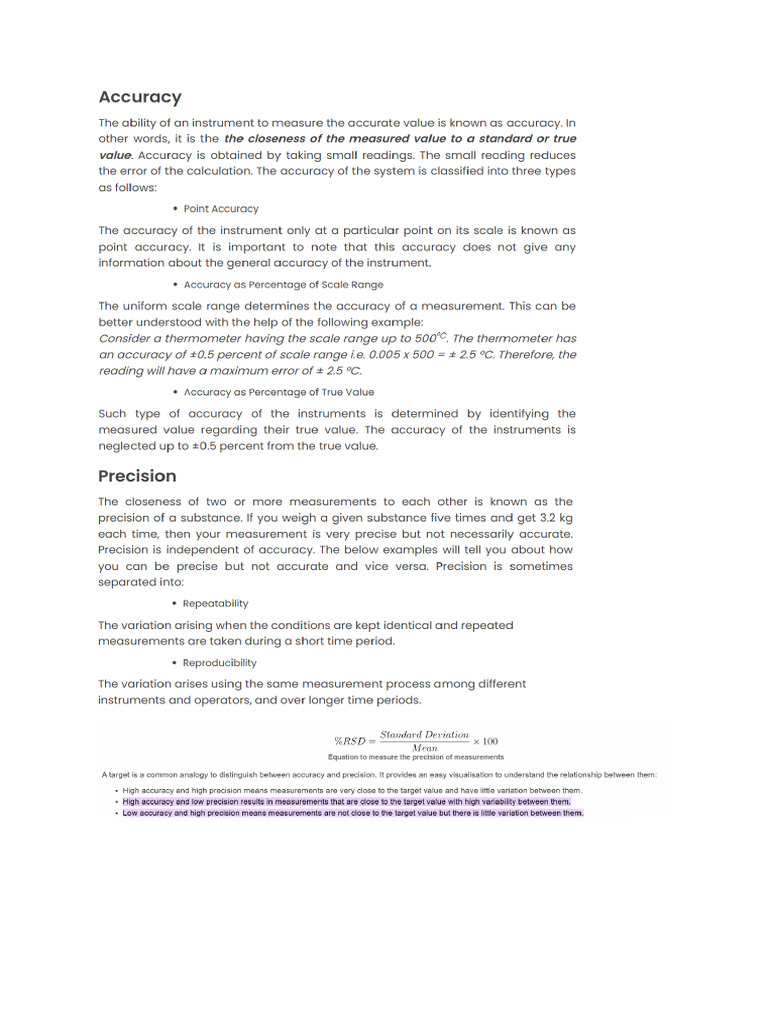 Accuracy Presicion | PDF