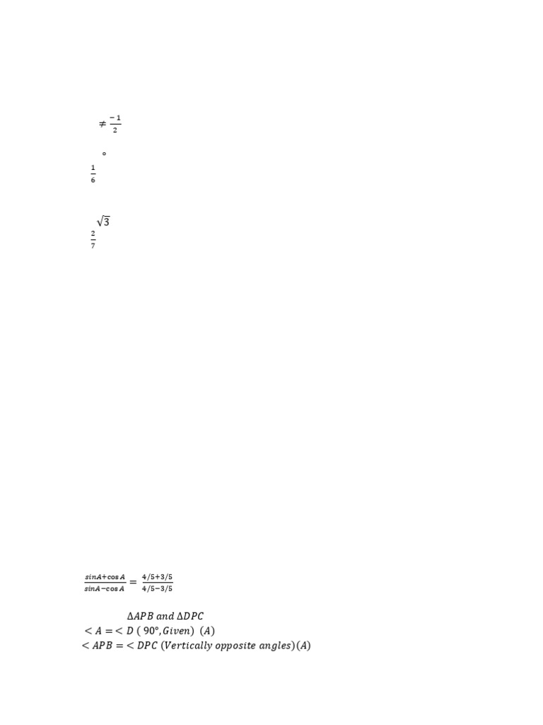 Mathematics Standard 041 Answer Key Set 1 | PDF | Trigonometry ...