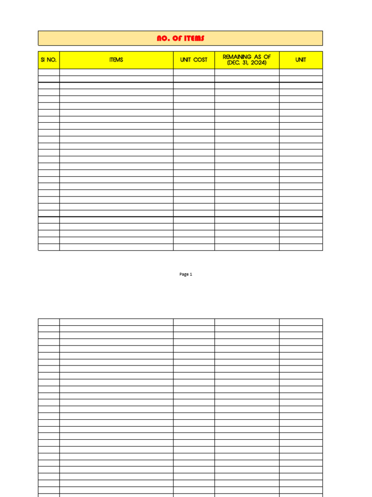 Construction Material Inventory List | PDF | Paint | Personal Computers
