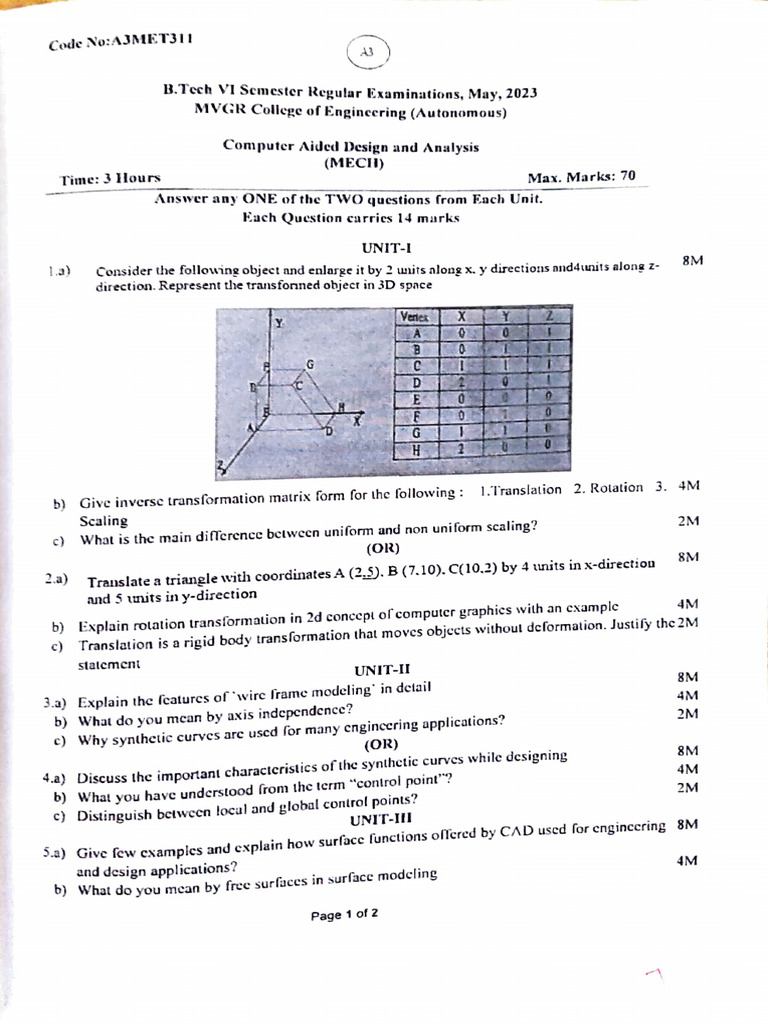 B.Tech CAD and Heat Transfer Exam Guide | PDF | Turbine | Mechanical ...
