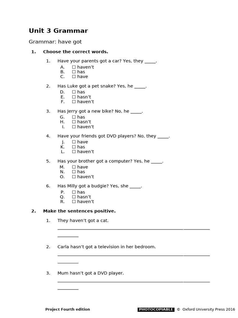 Unit 3 Grammar | PDF
