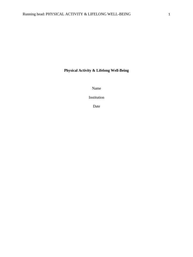 Physical Activity Pdf Clinical Medicine
