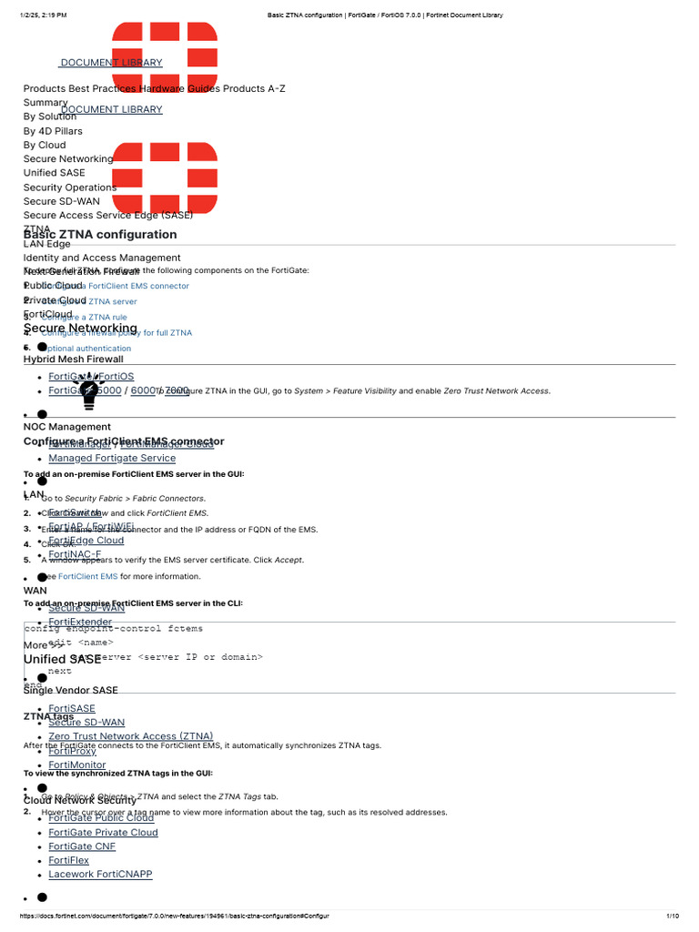 Basic ZTNA Configuration - FortiGate - FortiOS 7.0.0 - Fortinet ...